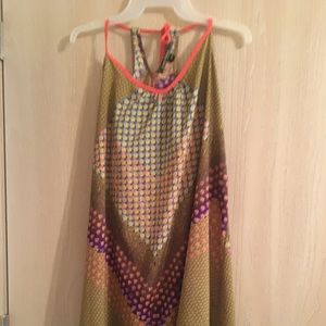Dress with drawstring around neck